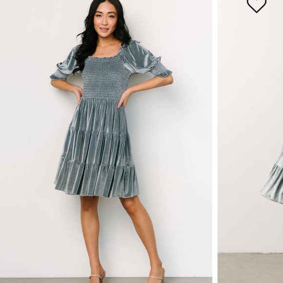 Dresses & Skirts - Baltic born bliss smocked velvet dress